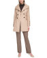 ფოტო #5 პროდუქტის Women's Water Resistant Hooded Double-Breasted Skirted Raincoat