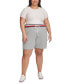 Фото #1 товара Plus Size Global Waistband Pull-On Shorts