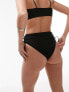 Topshop skinny strap high waist bikini bottoms in black