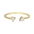 Фото #2 товара Кольцо Fossil Gold-Plated Open Crystal JF04359710
