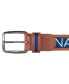 Men's Logo Ribbon with Leather Trim Belt