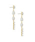 ფოტო #3 პროდუქტის Freshwater Pearl Cross 18K Gold Plated Drop Earrings