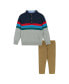 ფოტო #1 პროდუქტის Toddler/Child Boys Color blocked 1/4 Neck Sweater Set