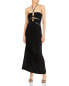 Fore Womens Cut-Out Maxi Rushed Halter Dress Black XS