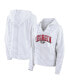 Фото #1 товара Women's White/Gray Georgia Bulldogs Arch Logo Striped Notch Neck Pullover Hoodie