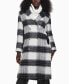 ფოტო #1 პროდუქტის Women's Double-Breasted Mid-Length Plaid Coat