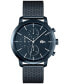 ფოტო #1 პროდუქტის Men's Replay Blue-Tone Stainless Steel Mesh Bracelet Watch 44mm