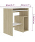 Desk White and Sonoma Oak 31.5"x17.7"x29.1" Engineered Wood