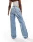 Фото #3 товара Stradivarius STR baggy jean in light blue