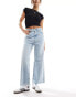 ASOS DESIGN cropped wide leg jean in bleach wash