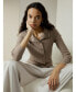 Фото #2 товара Women's Ribbed Silk-Cashmere Blend Cardigan for Women