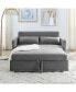Фото #6 товара Pull-Out Sofa Sleeper, 3-In-1 Adjustable Sleeper With Pull-Out Bed, 2 Lumbar Pillows And Side