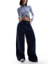 Monki baggy fit trousers in navy