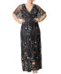 Фото #1 товара Women's Plus Size Embroidered Elegance Evening Gown