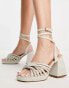 MIM Net heeled strappy sandal in beige