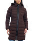 Фото #1 товара Women's Hooded Faux-Leather-Trim Puffer Coat