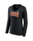 Фото #3 товара Women's Black Cincinnati Bengals 2022 AFC North Division Champions Divide and Conquer Long Sleeve V-Neck T-shirt