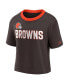 Women's Brown Cleveland Browns High Hip Fashion Cropped Top