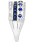 ფოტო #3 პროდუქტის EFFY® Sapphire (5/8 ct. t.w.) & Diamonds (1/5 ct. t.w.) Multirow Ring in 14k White Gold
