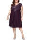 ფოტო #1 პროდუქტის Plus Size Embellished Cap-Sleeve Dress