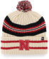 Фото #1 товара Men's Natural Nebraska Huskers Hone Cuffed Knit Hat with Pom