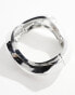 Фото #4 товара ASOS DESIGN bangle bracelet with wave detail in silver tone