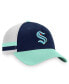 Men's Deep Sea Blue, Light Blue Seattle Kraken Breakaway Striped Trucker Snapback Hat