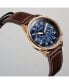 ფოტო #4 პროდუქტის Eco-Drive Men's Chronograph Avion Brown Leather Strap Watch 48mm