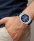 ფოტო #4 პროდუქტის Men's Multifunction Quartz Echo Park Blue Leather Strap 42mm