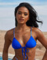 Фото #3 товара Moda Minx X Savannah-Shae Richards jade jewel triangle bikini top in cobalt blue