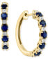 ფოტო #2 პროდუქტის EFFY® Sapphire (3/4 ct. t.w.) & Diamond Accent Small Hoop Earrings in 14k Gold-Plated Sterling Silver, 0.75" (Also available in Ruby and Emerald)