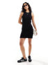 Фото #5 товара Object racer neck jersey mini dress in black