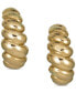 ფოტო #3 პროდუქტის Croissant-Style Small Hoop Earrings in 14k Gold