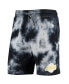 Фото #3 товара Men's Black Los Angeles Lakers Fleece Tie-Dye Shorts