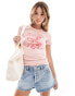 Фото #1 товара Cotton On fitted t-shirt with fraise ribbon graphic in pink