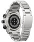 ფოტო #3 პროდუქტის Men's CZ Smart Hybrid Stainless Steel Bracelet Smart Watch 44mm