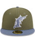 Фото #3 товара Men's Olive, Blue Florida Marlins 59FIFTY Fitted Hat