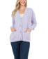 Фото #1 товара Women's Feather Cardigan Sweater with Jewel Button