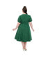 Plus Size 1950s Contrast Button Swing Dress