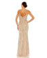 Women's Sequined Spaghetti Strap Cowl Back Gown