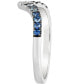 ფოტო #8 პროდუქტის Denim Ombré (1/3 ct. t.w.) & White Sapphire (1/10 ct. t.w.) V Ring in 14k White Gold