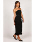 Фото #4 товара Women's Clara Feather Trim Midi Dress - Black