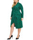 Фото #8 товара Plus Size Floral-Print Twist-Front Dress