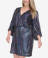 Plus Size Balloon-Sleeve Sequin Cocktail Dress