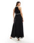 Hope & Ivy halterneck maxi dress with embellishment in black