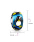 Фото #2 товара Christmas Holiday Cartoon Animal Blue Penguin Charm Bead Fits European Charm Bracelet For Women For Teen Murano Glass .925 Sterling Silver Core Spacer