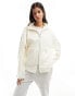 ASOS DESIGN supersoft boxy funnel neck zip through cardigan in white