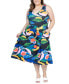 ფოტო #1 პროდუქტის Plus Size Midi Length Sleeveless Pocket Dress