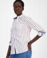 ფოტო #3 პროდუქტის Women's Cotton Striped Utility Shirt