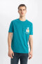 Erkek T-shirt Petrol B5067ax/gn593
